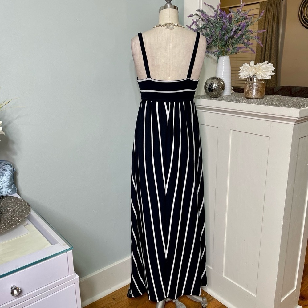 Soma Striped Maxi Dress Black & White Sundress Size Small - Picture 5 of 9